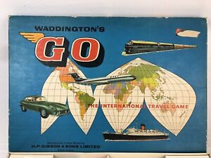 Waddington’s GO The International Travel Game 1961 Vintage Board Game Z181
