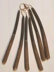 Tallow candles, 1800s  hand dipped candle set of 6, Brown, Movie Set Prop ,decor - Picture 1 of 12