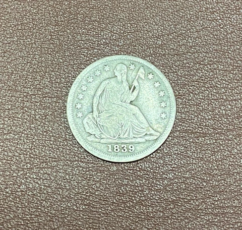 1839 U.S silver Half Dime**** Fine Cover
