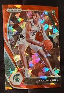 2021 Panini Prizm Draft Picks Aaron Henry Red Cracked Ice Michigan State 48 - Picture 1 of 2