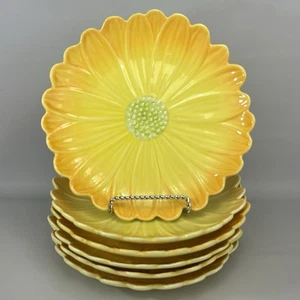 Pier 1 girasole margherita terracotta insalata/piatti da dessert ~ giallo ~ SET DI 6 ~ USATO IN OTTIME CONDIZIONI - Foto 1 di 5