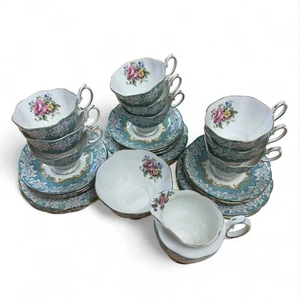 Royal Albert Enchantment Bone China Tea Set - Jug, Bowl, Cups, Saucers, Plates - Picture 1 of 26