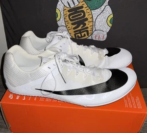 NIKE ZOOM RIVAL SPRINT LEICHTATHLETIKSCHUHE WEISS SCHWARZ 13 NEU IM KARTON KEIN SPIKE-SET - Bild 1 von 24