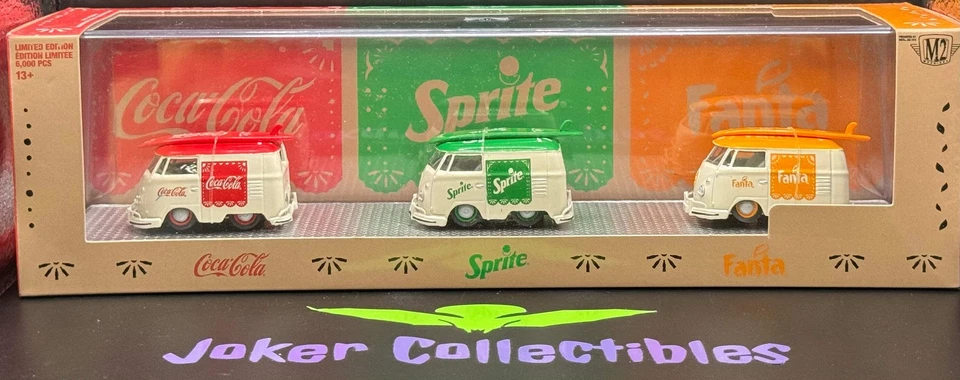 Transportador de máquinas M2 Coca-Cola, Sprite y Orange Fanta 1960 VW furgoneta de reparto TW06 2 Foto 1 de 1