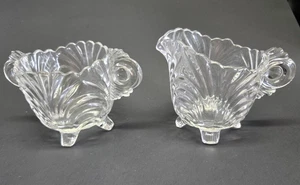 Vintage Cambridge Caprice Crystal Clear Glass Creamer & Sugar Bowl - Picture 1 of 2