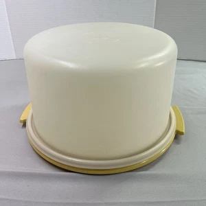 Tupperware 683-7 Cake Taker trasparente 684-7 raccolta base oro rotonda - Foto 1 di 6