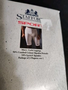 Vintage STAFFORD Sport Mens Cycle Leggings Underwear Black Size LARGE - Picture 1 of 6