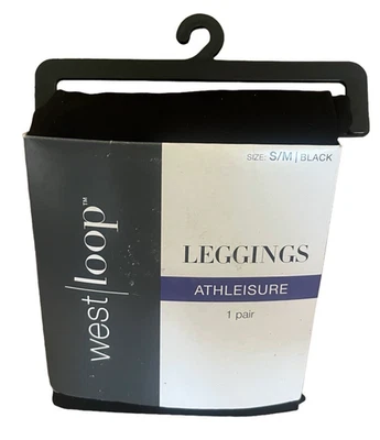 West Loop Black Athleisure Leggings Polyester Spandex Size Small Medium (4-8) - Image 1 of 2