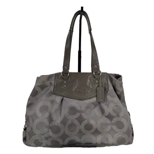 Coach F20049 Ashley Dotted Op Art Shoulder Bag Satchel Handbag Tote Purse Gray - Picture 1 of 22