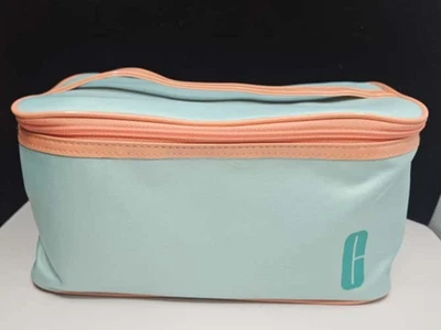 Clinique Green & Orange Cosmetic Travel Bag Train Case New - Image 1 of 4