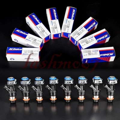 8X Fuel Injectors For 1999-2000 GMC Chevrolet Silverado 4.8L 5.3L 6.0L 17113553 - Image 1 of 4