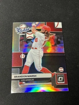 2022 Donruss OPTIC Baseball TR-8 BRANDON MARSH RC The Rookies Silver HOLO Prizm - Image 1 of 2