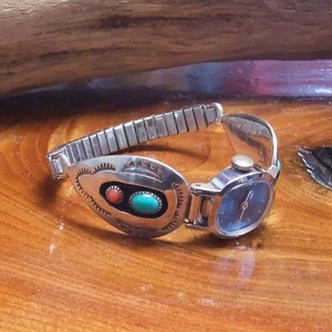 Vintage Silver Navajo Timex Watch 24.6G - Picture 1 of 3