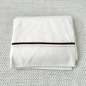 Ralph Lauren Vintage Brady weiß rot Schottenkaro Streifen Baumwolle Full Flat Top Sheet - Bild 1 von 5