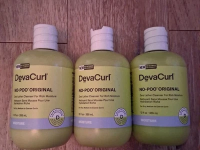 DevaCurl No-Poo Original LOT OF 3 Zero Lather Cleanser for Rich Moisture - Image 1 of 2