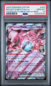 2025 Pokemon SVP EN Rocket's Mewtwo ex PSA 10 GEM Black Star Promo #205 - Bild 1 von 2