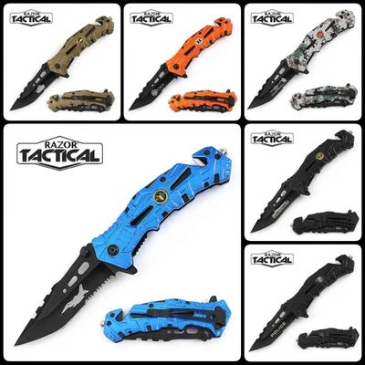 8.25" Military Assisted Folding Rescue Pocket Knife Multi Tool - Image 1 of 2