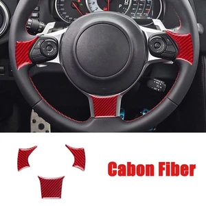 Red Carbon Fiber Car Interior Steering Wheel Cover Trim For Toyota 86 2016-2020 - Picture 1 of 7