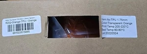 RDQ 1KG/Roll 1.75mm TPU Filament 3D Printer 1 Spool Transparent ORANGE - Picture 1 of 2