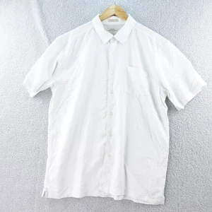 Quiksilver Waterman Collection Mens L Comfort Fit White Button Down Short Sleeve - Picture 1 of 6