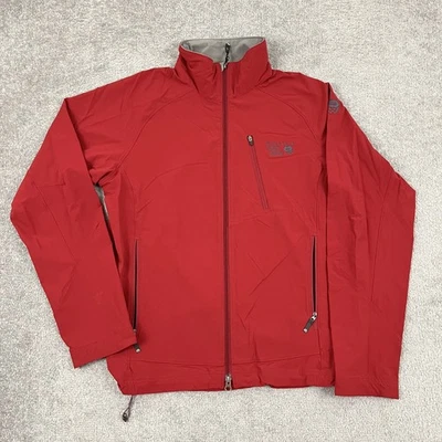 Chaqueta Mountain Hardwear Hombres Mediana Roja Softshell Cremallera Completa Bolsillo Senderismo Aire Libre Foto 1 de 4