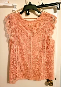 Cable & Gauge Pink Lace sleeveless top size XL new no tags - Picture 1 of 2