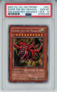 2003 YUGIOH GBI-001 SLIFER THE SKY DRAGON SECRET RARO HOLO PSA 10 GEMMA #67855396 - Foto 1 di 2