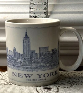 Starbucks, 2010, City Mug, New York, The Big Apple, Cream, Blue, 18 oz - Picture 1 of 9