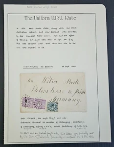 1896 New South Wales Cover ties 3 stamps cd Wollongong-Berlin - Picture 1 of 3