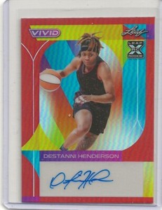 2022-23 LEAF VIVID METAL #BA-DH1 DESTANNI HENDERSON RED PRIZM AUTO RC #'D 15/35