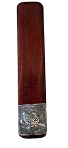 Wooden Bookmark Tin Punch Metal Turtle 8x2 inches - Picture 1 of 2