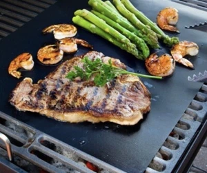 BBQ Grill Mat, Black, Non-stick, Teflon, Heat/flame Proof, Reusable FREE POSTAGE - Picture 1 of 7
