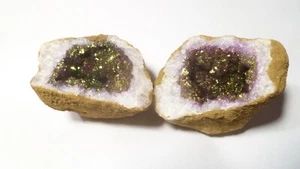 Purple GREEN GEODE DRUZY Both Halves AMAZING Colors - Picture 1 of 6