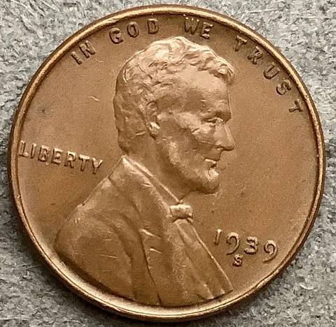 1939 S * Lincoln Wheat Cent - High Grade ~ A740 Cover