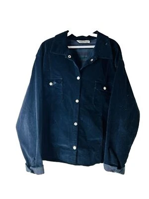 Fresh Produce Mujer XL Terciopelo Terciopelo Botón Camionero Chaqueta Negra EE. UU. Foto 1 de 4