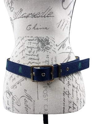 Cinturón Talbots Mezcla Tela Azul y Verde Talla M Foto 1 de 4