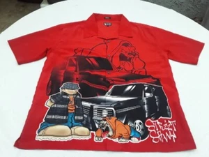 K.A.D. Vintage 90s Rap Shirt mens Large Button Baggy Wear Cars Hip Hop XL - Picture 1 of 22