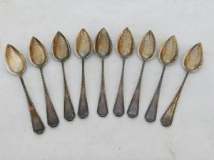 9 Antique 1910 English Sterling Silver Spoons Whiting Madam Morris Z Monogram - Picture 1 of 8