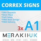 3x A1 Correx Sign Boards Outdoor Advertising Full Colour Print  CHEAPEST ON EBAY