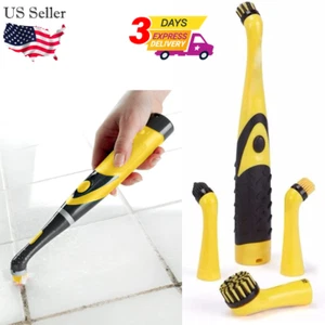 Power Scrubber Electronic Household Cleaning Brush Spin and Shower with 4 Brush - Picture 1 of 9
