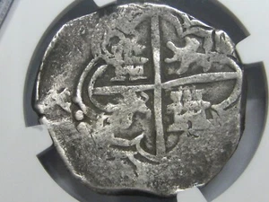 1598-1621 POTOSI 4 REAL COB NGC VF PHILIP III BOLIVIA SILVER COLONIAL ERA 1600s - Picture 1 of 4