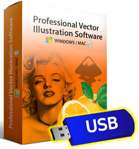 PRO Illustrator Vector Graphic Design Image Drawing Software Editing Program-USB