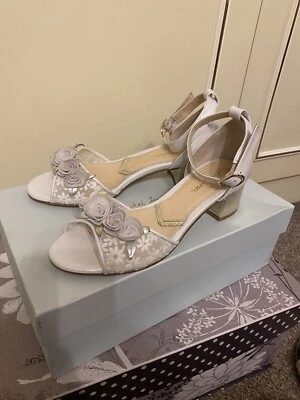 Zapatos Rachel Simpson Novia Toscana Malla/Cuero Flor de Marfil, Talla UK 3 (EUR 36) Foto 1 de 4
