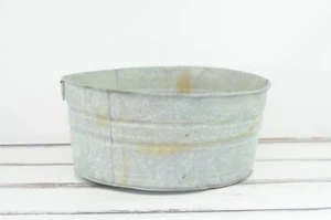 Vintage Galvanized Tub Wash Tub Marked #3 Garden Decor Flower Planter - Picture 1 of 7