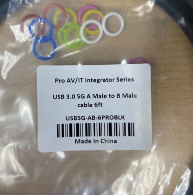 Comprehensive Pro AV/IT Integrator Series USB-A Male (P/N: USB5G-AB-6PROBLK) - Image 1 of 3