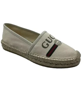 ***Amputato SOLO UNA SCARPA!! Gucci taglia 36 US 6 espadrillas beige chiaro logo DESTRA** - Foto 1 di 3