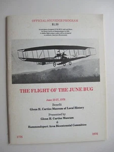 THE FLIGHT OF THE JUNE BUG ~ 1976 PB Glen H. Curtiss Museum Souvenir Program -F1 - Imagen 1 de 10