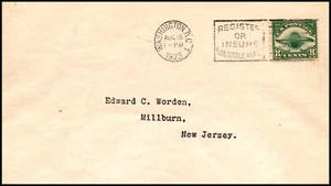 Scott C4 - 8 Cents Propeller - FDC - Worden - Typed Address - SCV - $400.00 - Picture 1 of 2