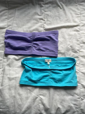 NEW LOOK Pair Womens Plain Boob Tube Strapless Bandeau Stretchy Bra Crop Top - Image 1 of 4