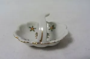 CESTA DE FLORES DE PORCELANA OCUPADA JAPÓN PEQUEÑA PINTADA A MANO ADORNADA DORADA - Imagen 1 de 7